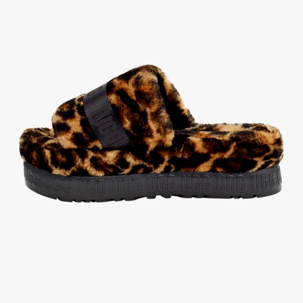 UGG Fluffita Platform Sandal in Black/Butterscotch Size 6 Women’s BRAND NEW